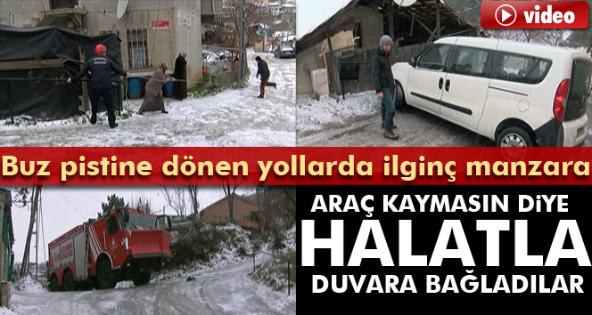 İstanbul’da yollar buz pistine döndü