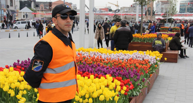 Taksim’deki laleler güvenlik tedbiri!