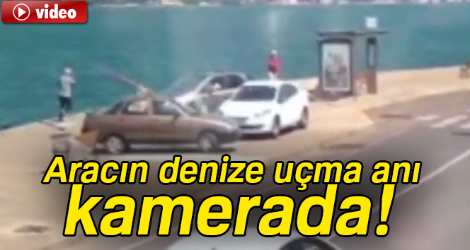 İstanbul’da aracın denize uçma anı görüntülenmiş