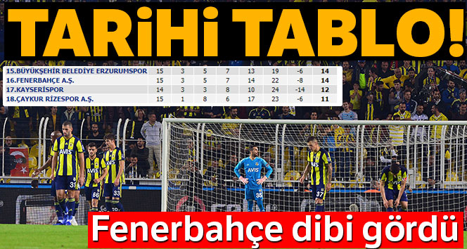 Fenerbahçe dibi gördü
