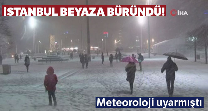 İstanbul’da etkili olan kar yağışı kenti beyaza bürüdü