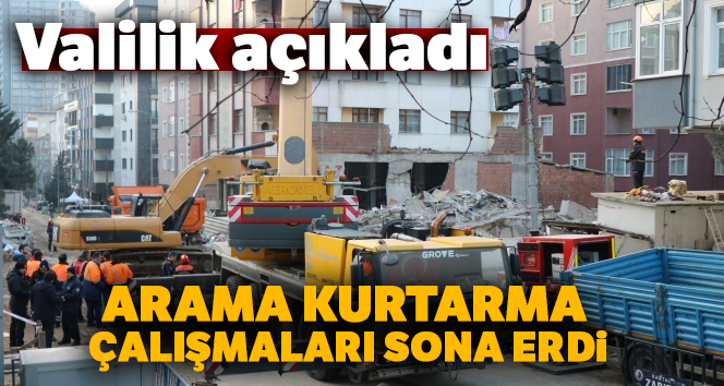 İstanbul Valiliği: ‘Çöken binadaki arama kurtarma çalışmaları sona erdi’