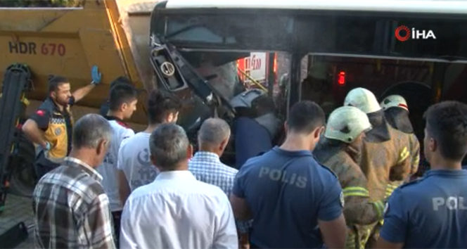 Sancaktepe’de otobüs kazası; 1 yaralı