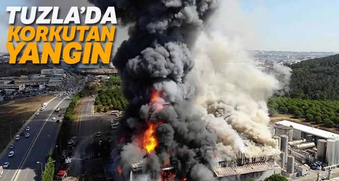 Tuzla’da polyester fabrikasındaki yangın kısmen kontrol altına alındı