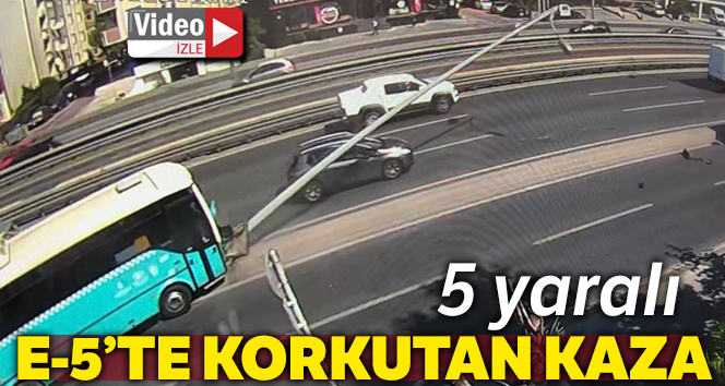 İstanbul’da Özel halk otobüsü orta refüje çıktı: 5 yaralı