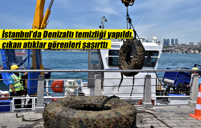 İstanbul’da Denizaltı temizliği yapıldı, çıkan atıklar görenleri şaşırttı