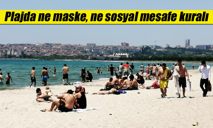 Plajda ne maske ne sosyal mesafe kuralı ikinci planda kaldı