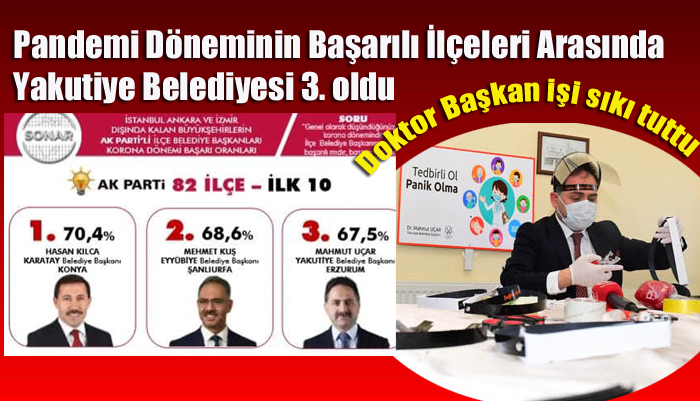 Pandemi Döneminin Başarılı İlçeleri Arasında Erzurum Yakutiye Belediyesi 3. oldu