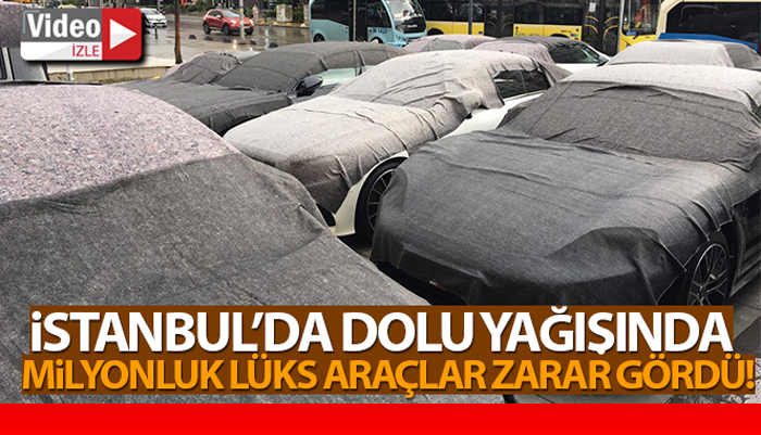 İstanbul’da araçlarını dolu yağışından battaniyelerle korudular ama fayda etmedi
