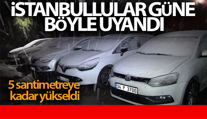 İstanbullular güne lapa lapa kar yağışıyla başladı