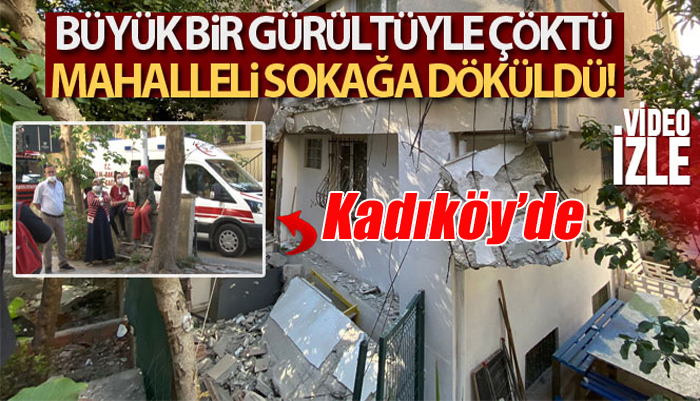Kadıköy’de eski binanın balkonları çöktü, mahalleli korktu