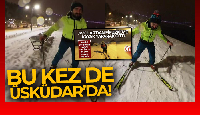 İstanbul’da kayak yapan vatandaş, bu kez Üsküdar’da boğaz kıyısında kaydı