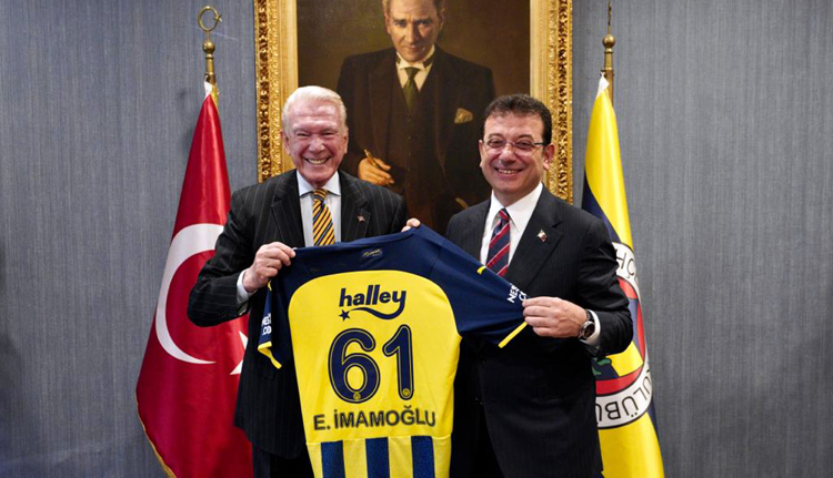 İmamoğlu’ndan, Fenerbahçe Ülker Stadyumu’nda Uğur Dündar’a tebrik ziyareti