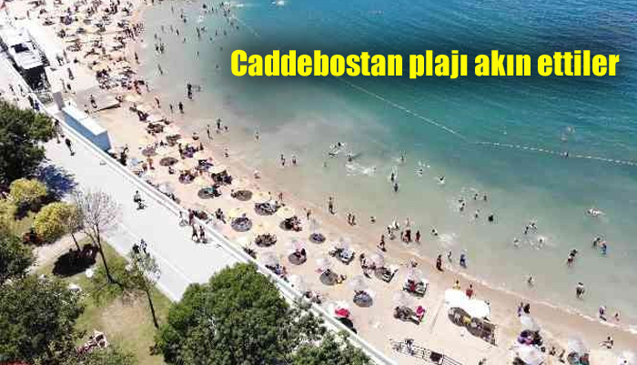 İstanbul’da termometreler 30 dereceyi geçince, Caddebostan plajı doldu taştı